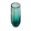 Stunning Art Glass Vase Turquoise Body with Strips of Colour