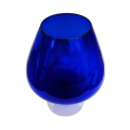 Mid Century Large Deep Blue Venetian Goblet Vase with Clear Stem