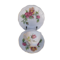 Roslyn Fine Bone China Shadow Rose Cup and Saucer Plate Trio