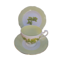 Roslyn Fine Bone China Yellow Orchid Cup and Saucer Plate Trio
