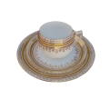 Stunning Gold on White Cup Saucer and Plate Trio Set