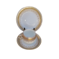 Stunning Gold on White Cup Saucer and Plate Trio Set