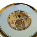 Hamilton Collection Japanese floral calendar Late Autumn Chokin plate 23K gold trim