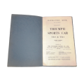 Triumph Sports Car TR2 & TR3 Instruction Book/Owners Manual dated approx. 1960s