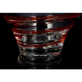 Polish Krosno clear glass fruit bowl with a ruby red spiral design