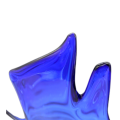 Magnificent Murano Glass Bowl Blue Flame Centerpiece by Flavio Poli Attrib. Italy, 1970s