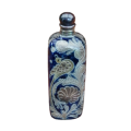 German Vintage Handmade Salt Glazed Fruit Patterned Stoneware Bottle