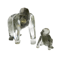 Swarovski Gorillas Mother and Cub Crystal Figurine SCS 2009 Annual Edition