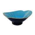 Carlton Wear Black and Blue Bowl Dish With Gold Trim