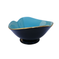 Carlton Wear Black and Blue Bowl Dish With Gold Trim