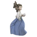 Nao By Lladro Girl Figurine Dove Blue Hand Painted