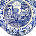 Copeland Spode, Spodes Italian divided sandwich octagonal plate, Blue Italian 1930s
