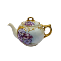 Limoges A L France Tea Set Purple Pansies with Gold Accents