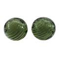 Pair of Large Heavy Solid Green Paperweight Glass Balls