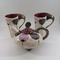 Koekoe by Sanet pottery Hand Made Tea Pot and Two tall Mugs