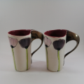 Koekoe by Sanet pottery Hand Made Tea Pot and Two tall Mugs