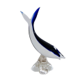 Murano  Art Glass Large Blue and White Swimming Fish