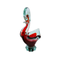 Art Glass Large Red Duck Swan Glass Bowl