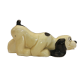 Black and White Basset Hound  Vintage Porcelain