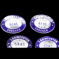 Ten original S.A.R. - S.A.S `Checker` and Laaimeester white metal lapel badges with numbers