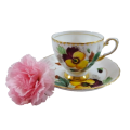 Tuscan Pansies Cup and Saucer Duo