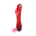 Murano Stunning Red and Orange tall vase with scalloped rim