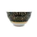 Cololough Bone China Sugar Bowl Gold Leaves on Forest Green