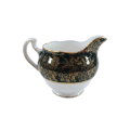 Cololough Bone China Milk Jug Gold Leaves on Forest Green