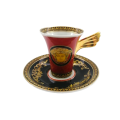 Rosenthal Versace Red Medusa Demitasse Cup and Saucer