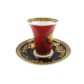 Rosenthal Versace Red Medusa Demitasse Cup and Saucer