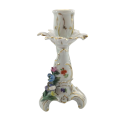Dresden Porcelain Compote Candleholder with Flowers