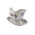 Adams Old Colonial Gravy Sauce Boat & Stand Saucer Ironstone
