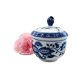 Hutschenreuther Blue and White Lidded Sugar Bowl