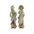 Antique Figurines of high society Lady and Gentleman Bisque Porcelain
