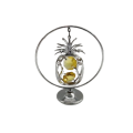 Silver Colored Swinging Pineapple Ornament with Yellow Swarovski®