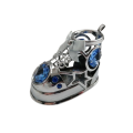 CRYSTOCRAFT Ornament, Baby Bootie for Boy with Blue Bohemian Crystals