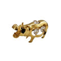 24K gold plated Hippopotamus with Swarovski crystal element