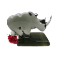 Ngwenya Handmade Huge Rhino Bookend 100% recycled glass