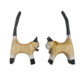 Two Wooden Cat Ring Holder with bells