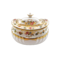 Wedgwood Antique hand painted delicate flowers and gold trim Lidded Dish