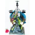 Huge Fierce Mystical Dragon Triple Candle Holder Statue