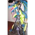 Huge Fierce Mystical Dragon Triple Candle Holder Statue