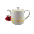 Drosilk Stonewear White Yellow flowers Tea Pot