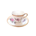 English Fine Bone China Rose Cup and Saucer Duo