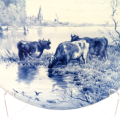 Delft porceleyne fles cow plate after Roelofs by Jaap Gidding Plate