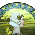 Limoges Art Deco Hand Painted Large Plate c.1920
