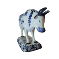 De Porcrleyne Fles Royal Delft Blue and White Left facing Bull Cow c.1952