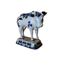 De Porcrleyne Fles Royal Delft Blue and White Right facing Bull Cow c.1969