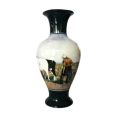 Gouda Zuid Hand Painted Cows Paysage Vase c.1910
