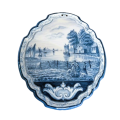 Antique Royal Tichelaar Makkum Majolica Dutch Plaque Plate Delft Blue c1860